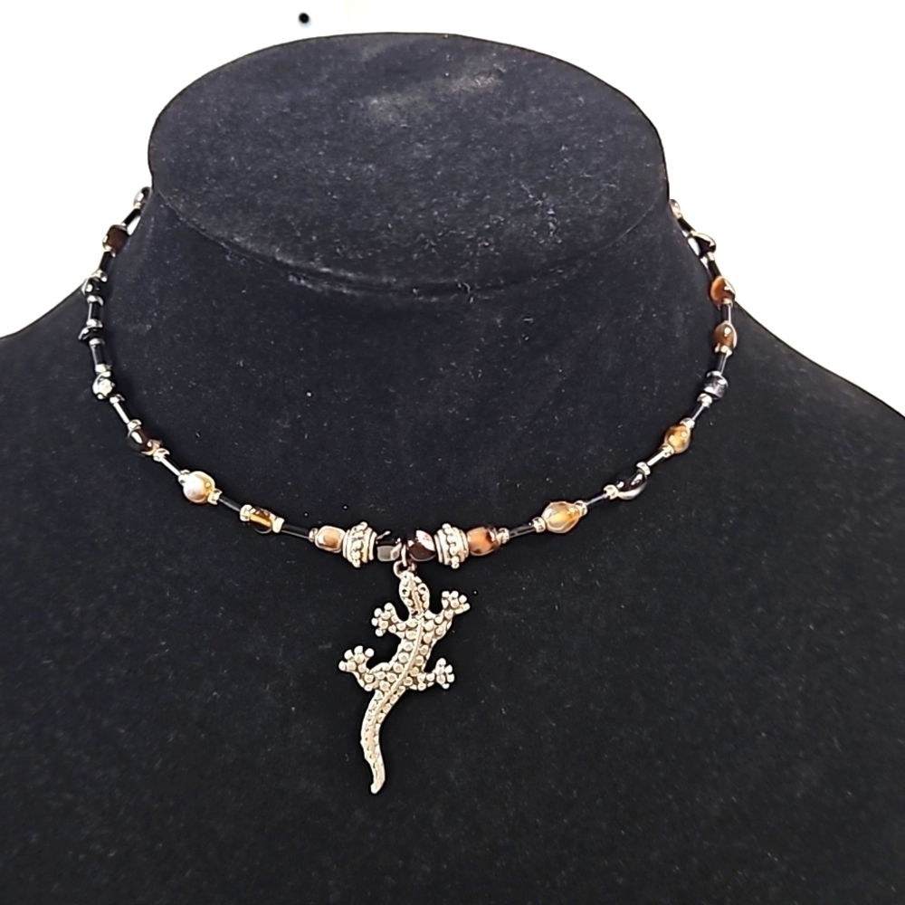 Lizard Choker with Beads